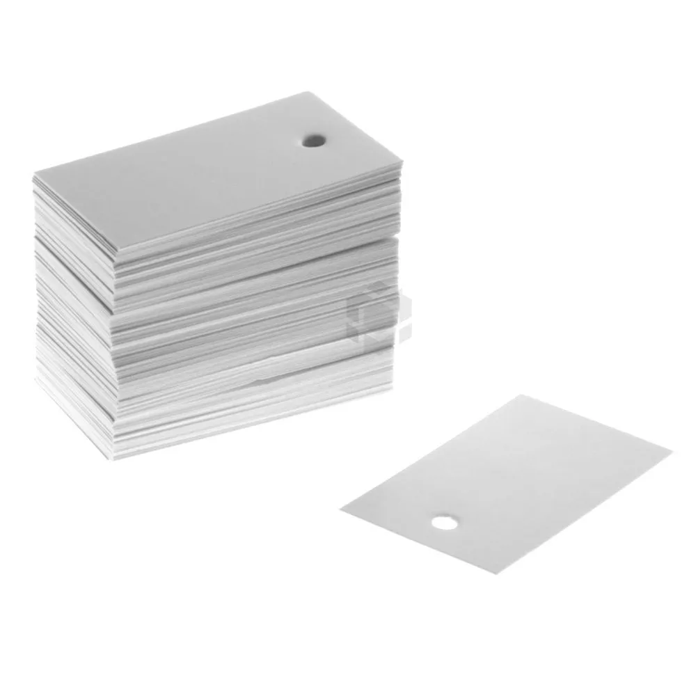 Valkoinen kartonkietiketti 49x28mm, 100kpl/pkt