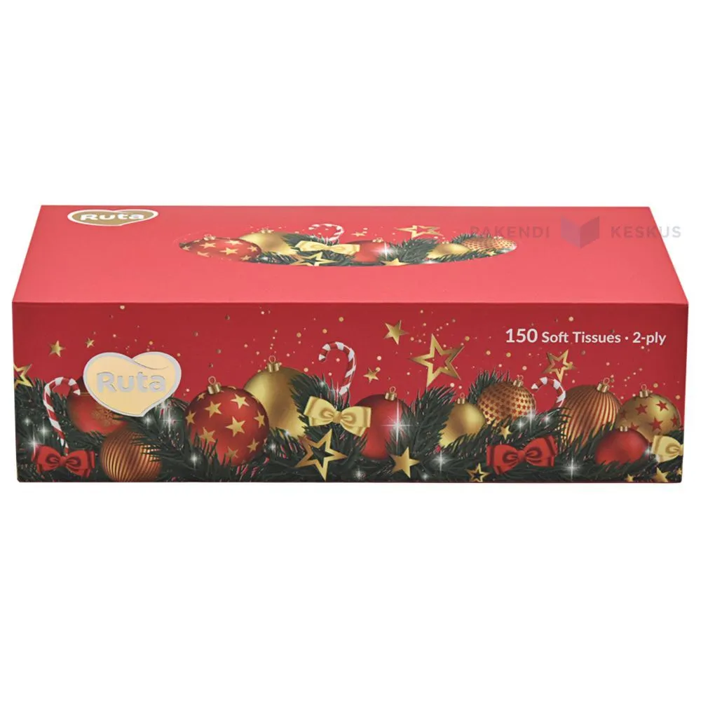 Kosmetiikkaliinat joulupakkauksessa, 2-kerroksiset, 150 kpl pakkaus