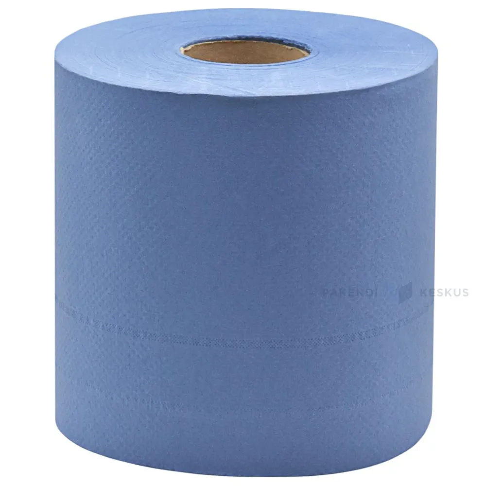 2-layered blue paper towel 19cm wide, 160m/roll