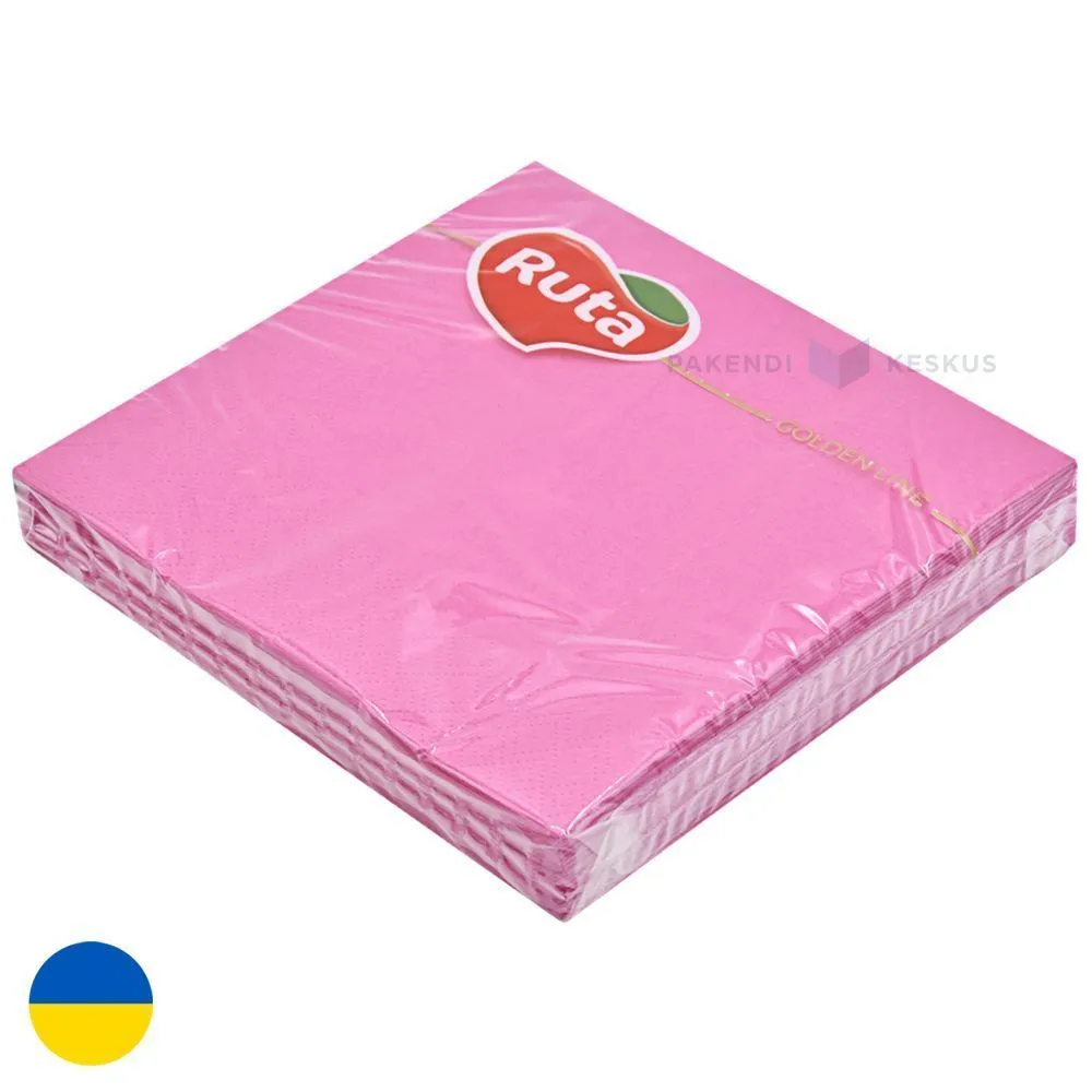 3-kihiline roosa salvrätik 33x33cm, pakis 20tk