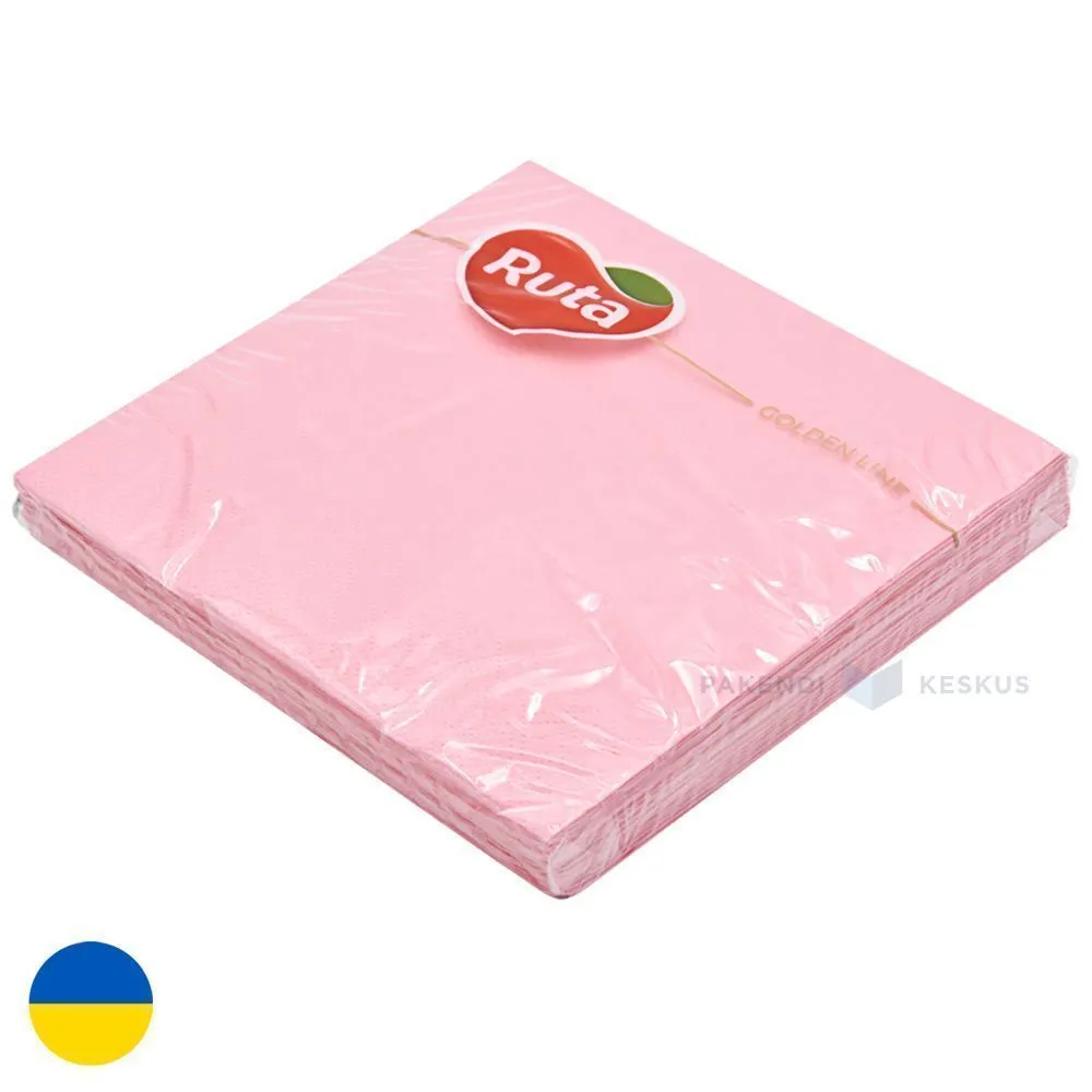 3-kihiline heleroosa salvrätik 33x33cm, pakis 20tk