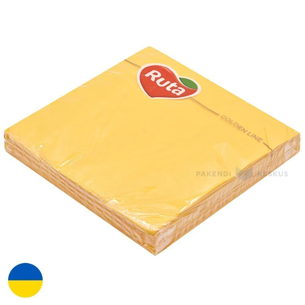 3-kihiline kollane salvrätik 33x33cm, pakis 20tk