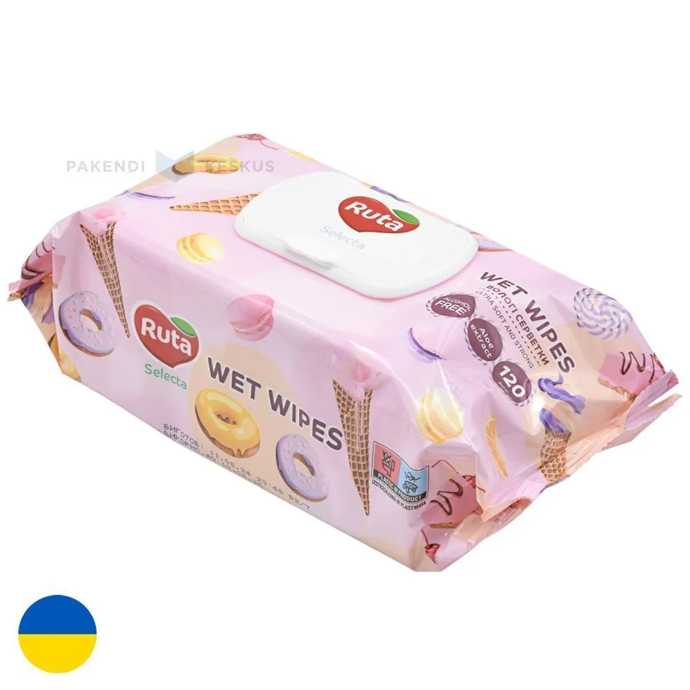 Wet wipes Ruta 15x18,5cm, 120pcs/pack