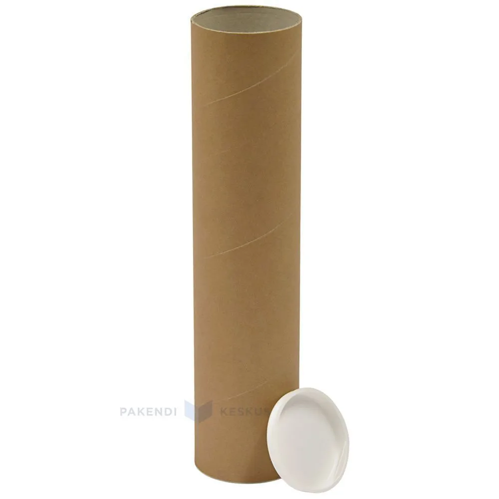 Kartongist postitustoru koos kahe kaanega pikkusega 35cm diameetriga 7,6cm