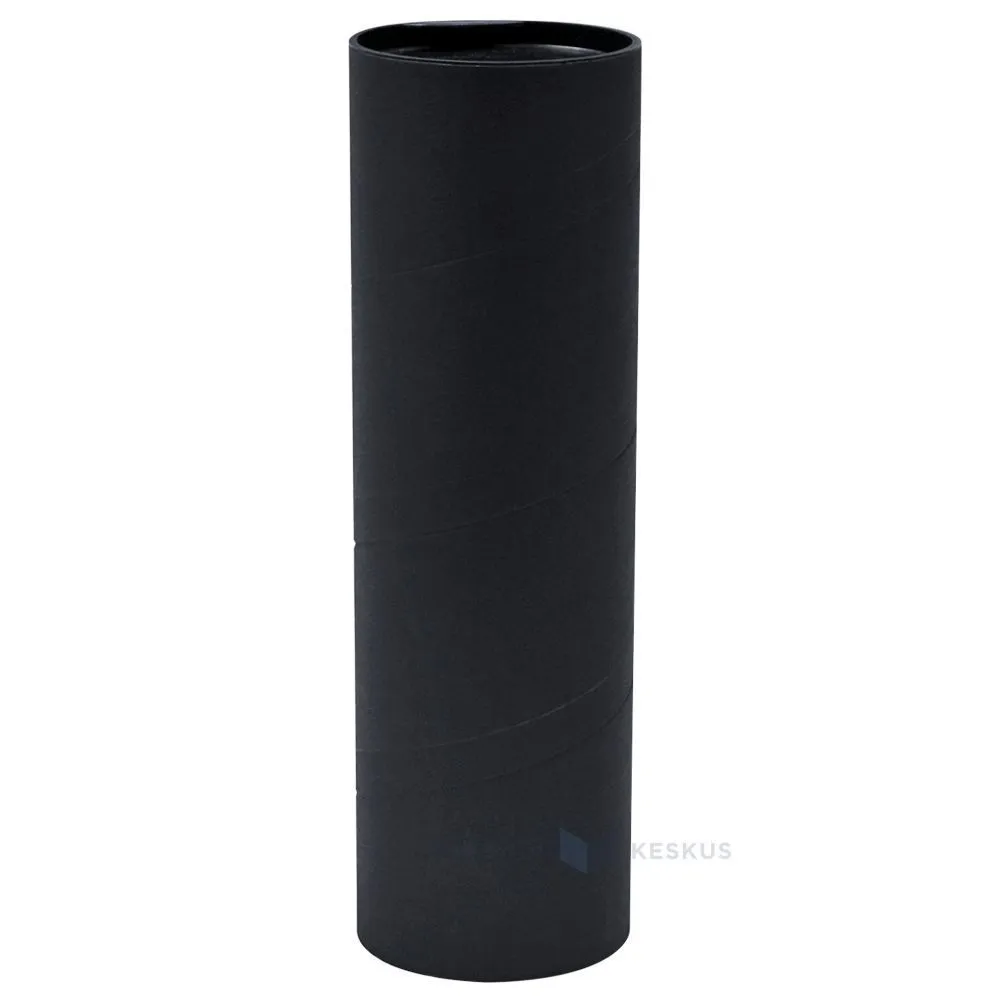 Black carton postal tube with two lids height 37cm diameter 11cm