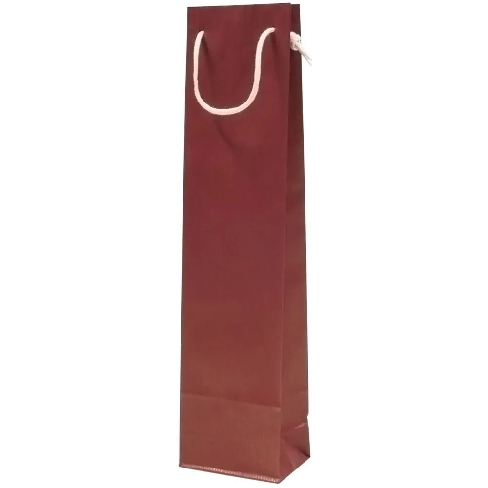 Nöörsangadega punane paberkott veinile 9,5+6,5x38cm