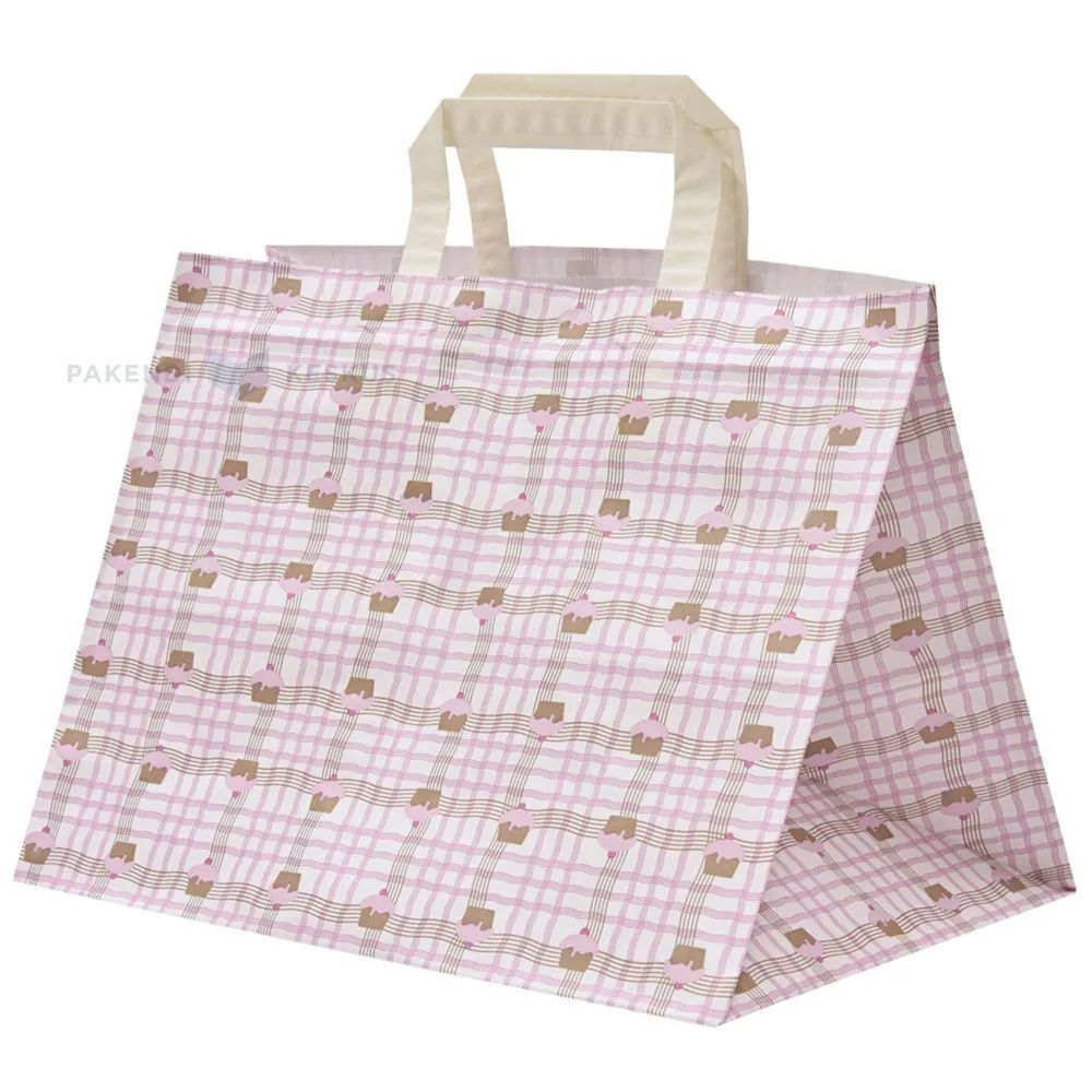 Lamedate pabersangadega muffinitega paberkott 31,7+21,8x24,5cm