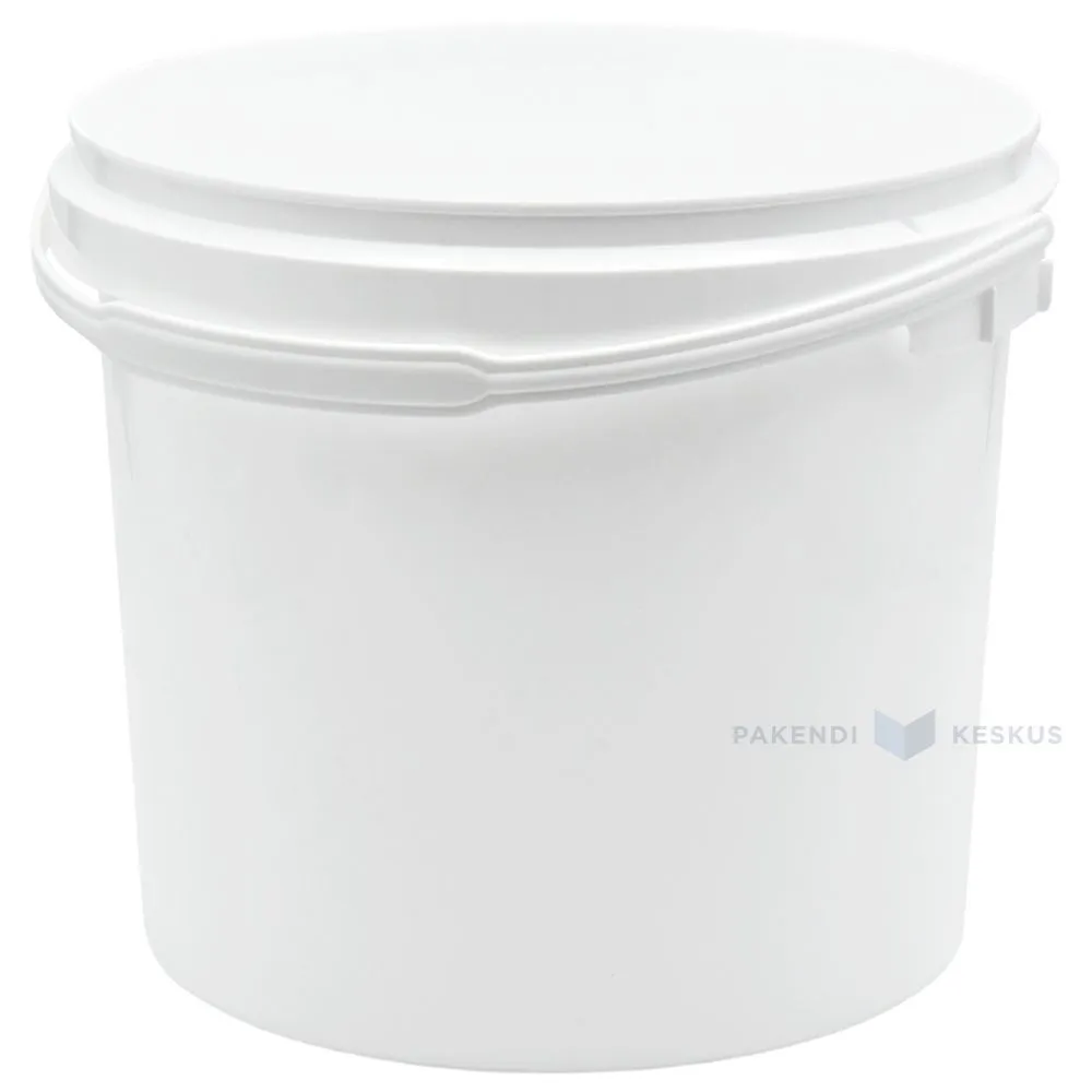 Valge plastikämber ILMA KAANETA sangaga 5000ml / 5L diameetriga 222mm