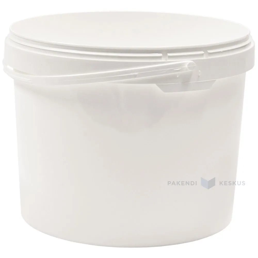 Valge plastikämber ILMA KAANETA sangaga 10 000ml / 10L diameetriga 280mm