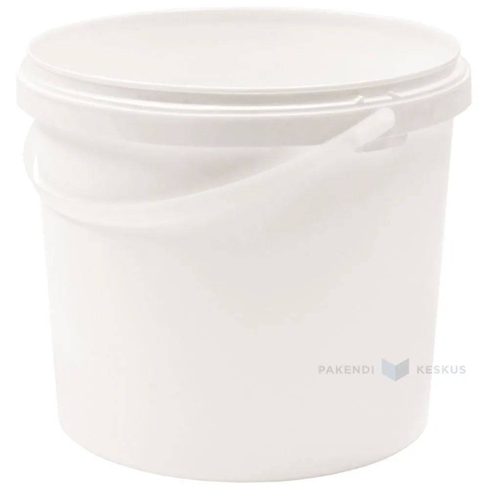 Valge plastikämber ILMA KAANETA sangaga 5000ml / 5L diameetriga 220mm