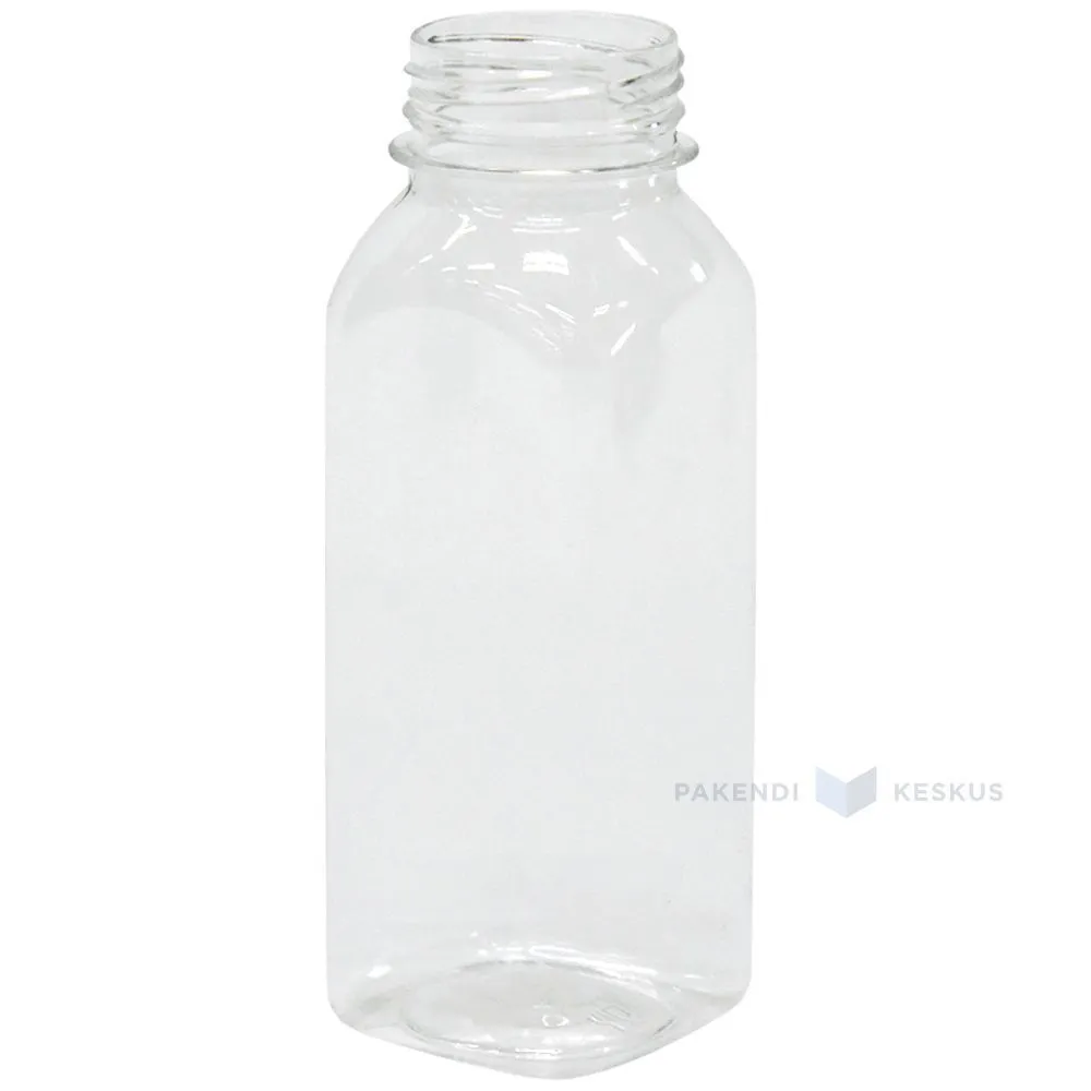 Square PET bottle without cork 250ml / 0,25L diameter 38mm