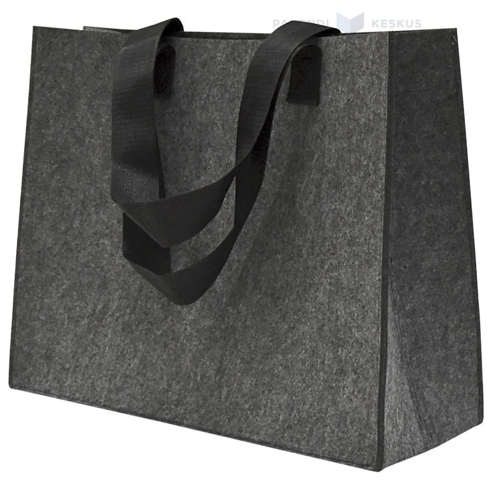 Gray felt bag with handles 40+15x32cm