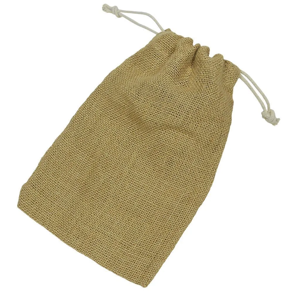 Nööriga jute kangast tekstiilkott 15x25cm