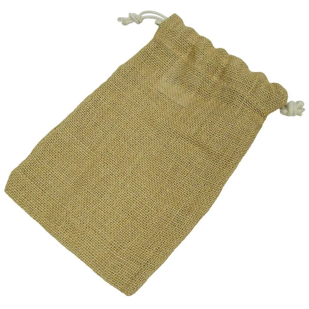 Nööriga jute kangast tekstiilkott 15x25cm