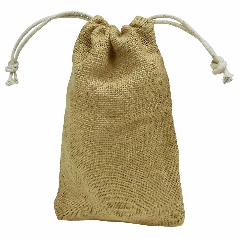 Nööriga jute kangast tekstiilkott 15x25cm