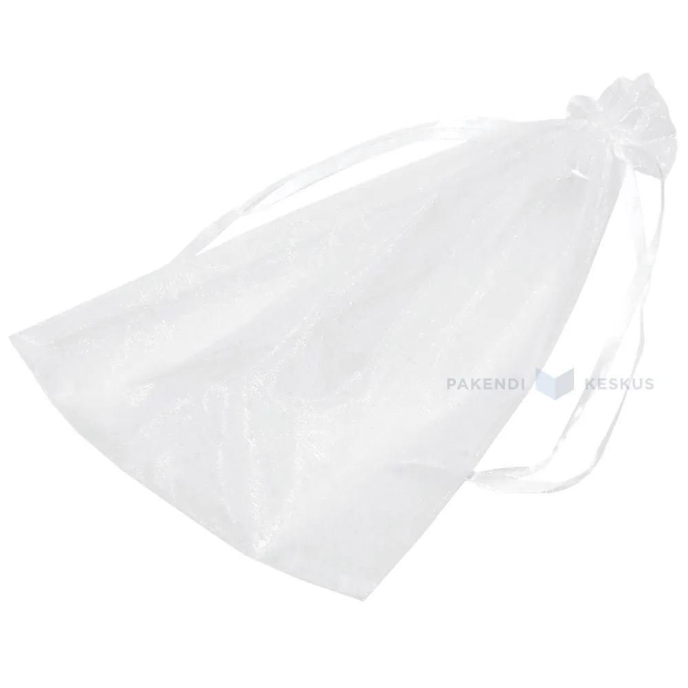 White organza bag with string 20x30cm, 10pcs/pack