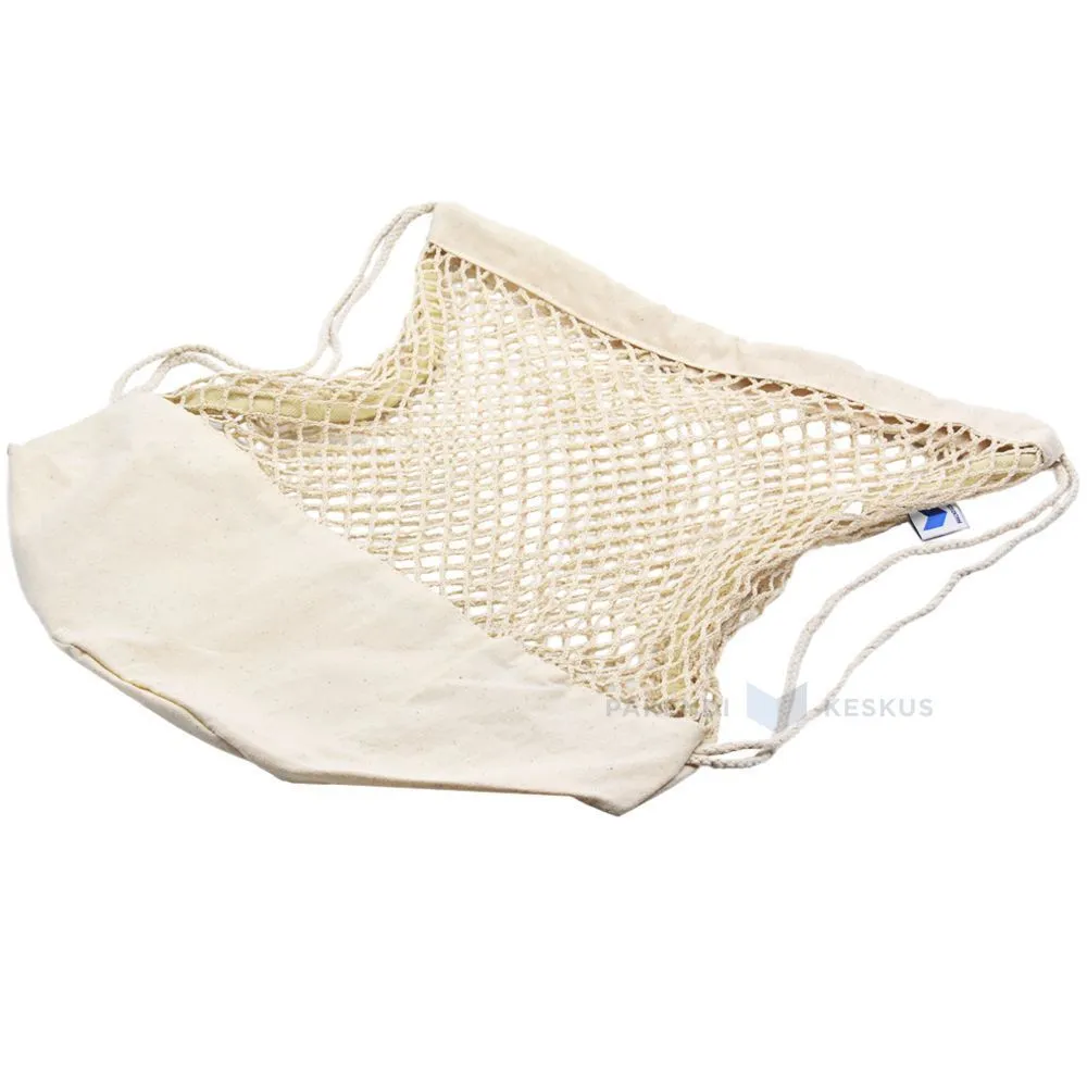 Natural white mesh bag with drawstrings 38x45cm height 45cm