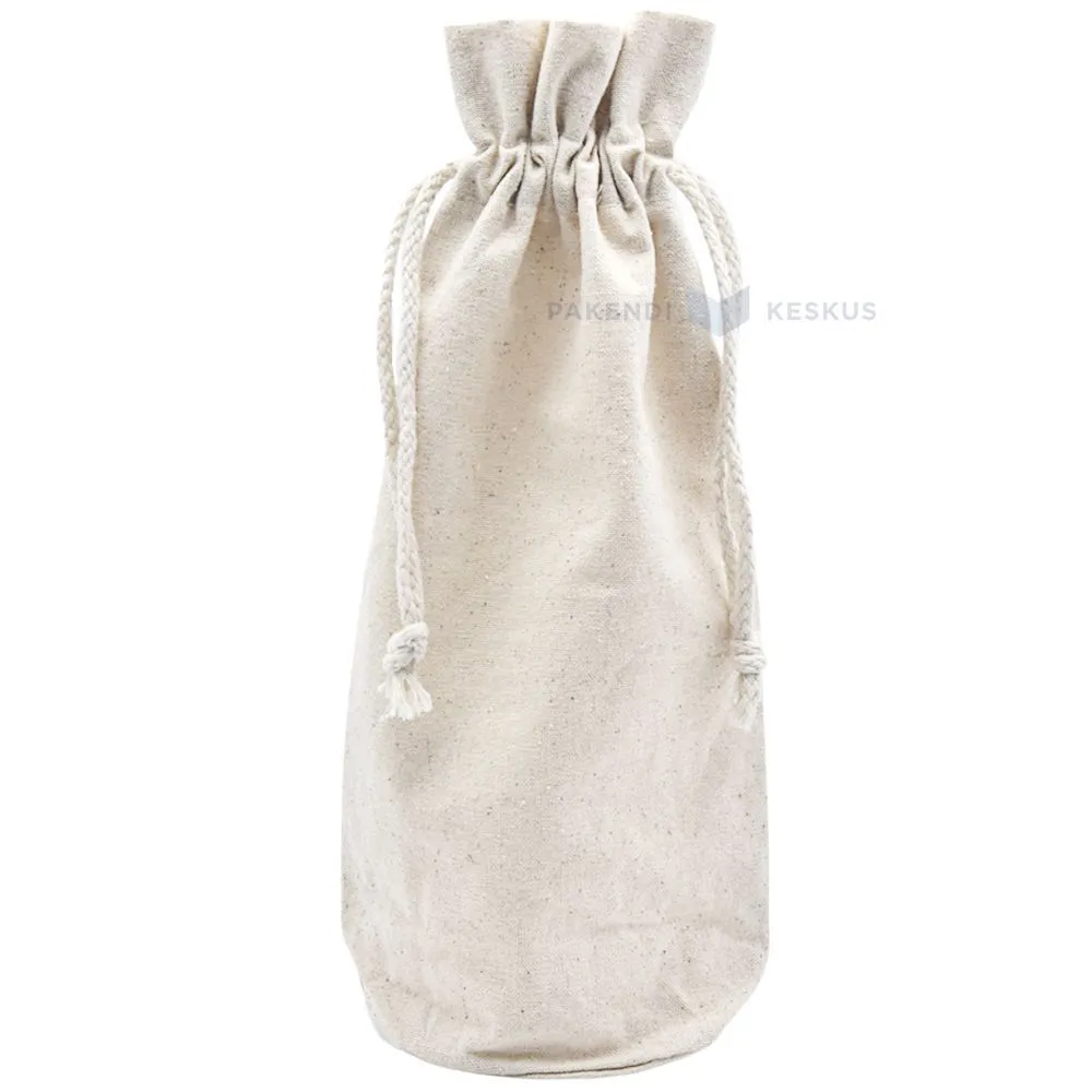 Cotton bag with string for bottle diam. 10cm height 30cm