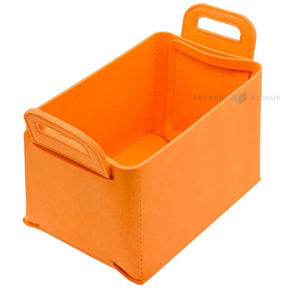 Orange felt basket 24,5x16,5x19cm