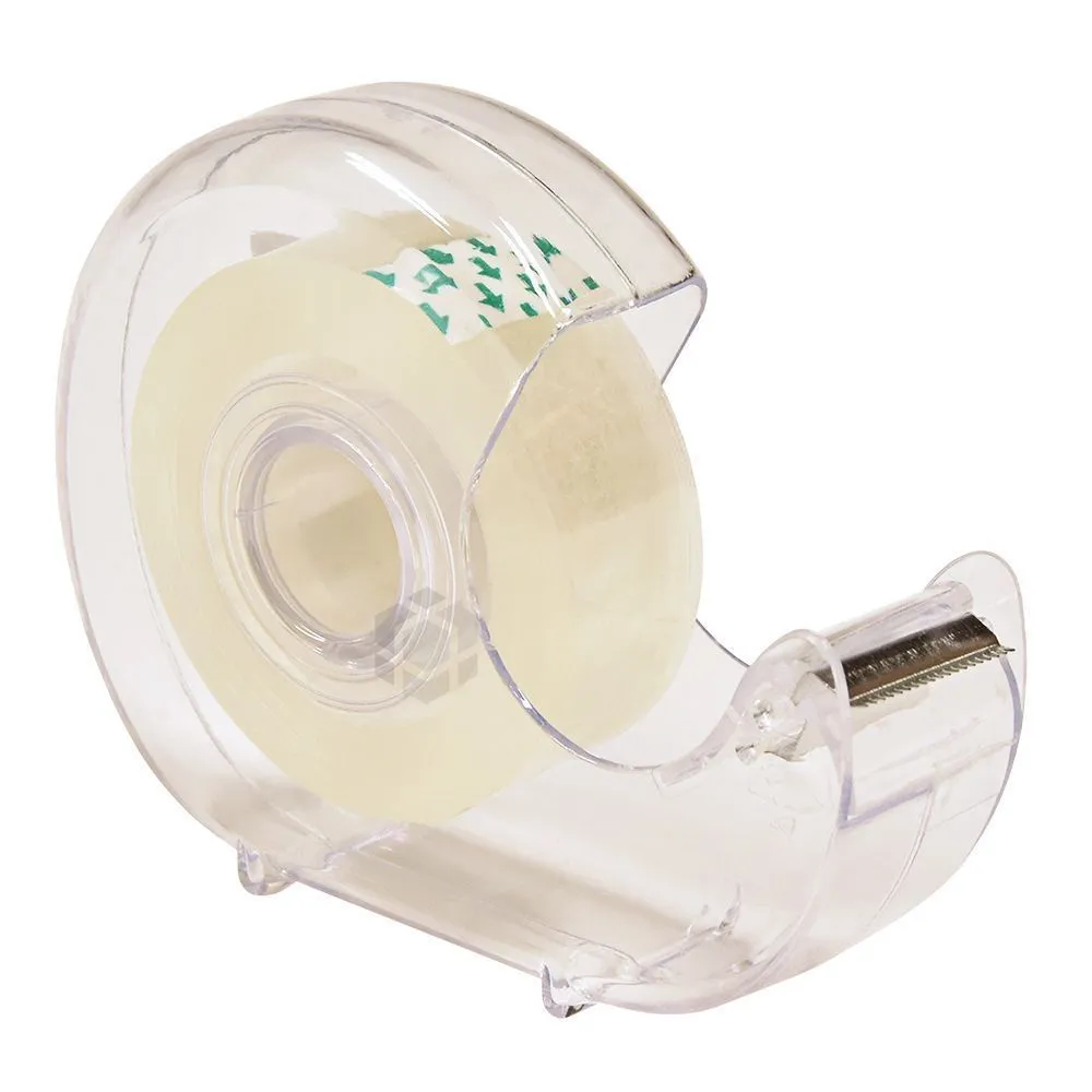 Läbipaistev kontoriteip dispenseris 18mm lai, rullis 33m