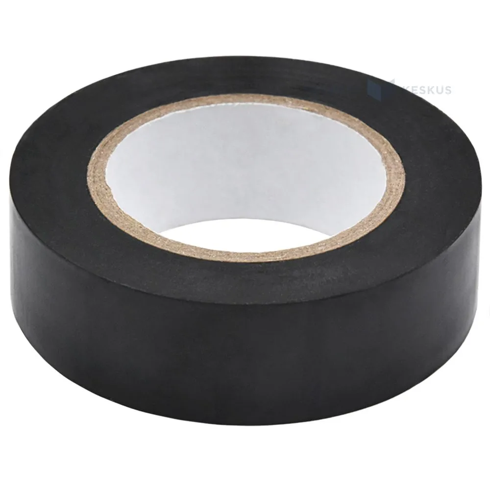 Must PVC isoleerteip 19mm lai, rullis 10m