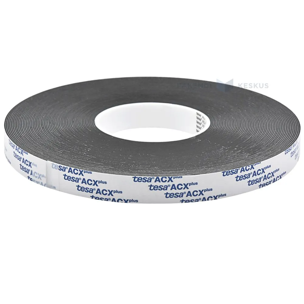 Black double-sided acrylic tape Tesa ACXplus 19mm wide, 25m/roll