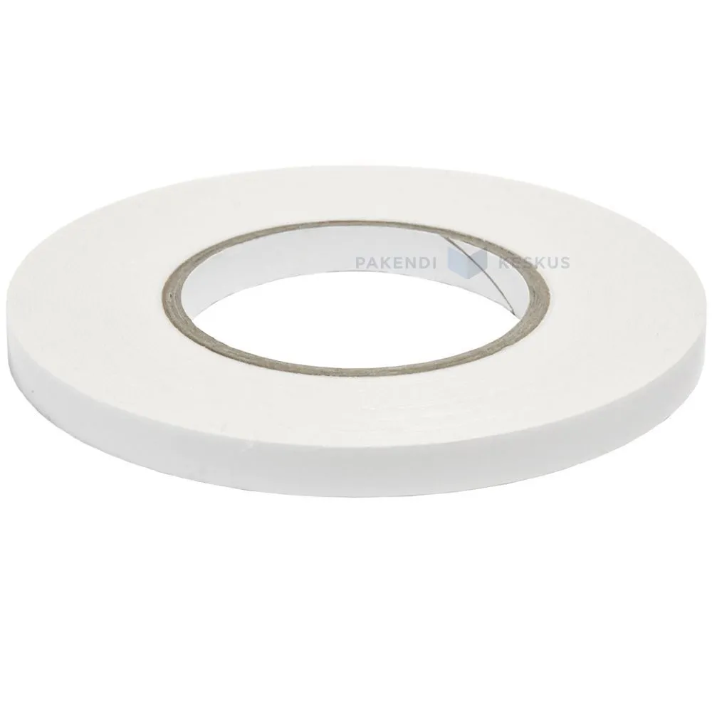 Kahepoolne teip valge PE-vahtkumm 12mm lai 1mm paksus, rullis 10m