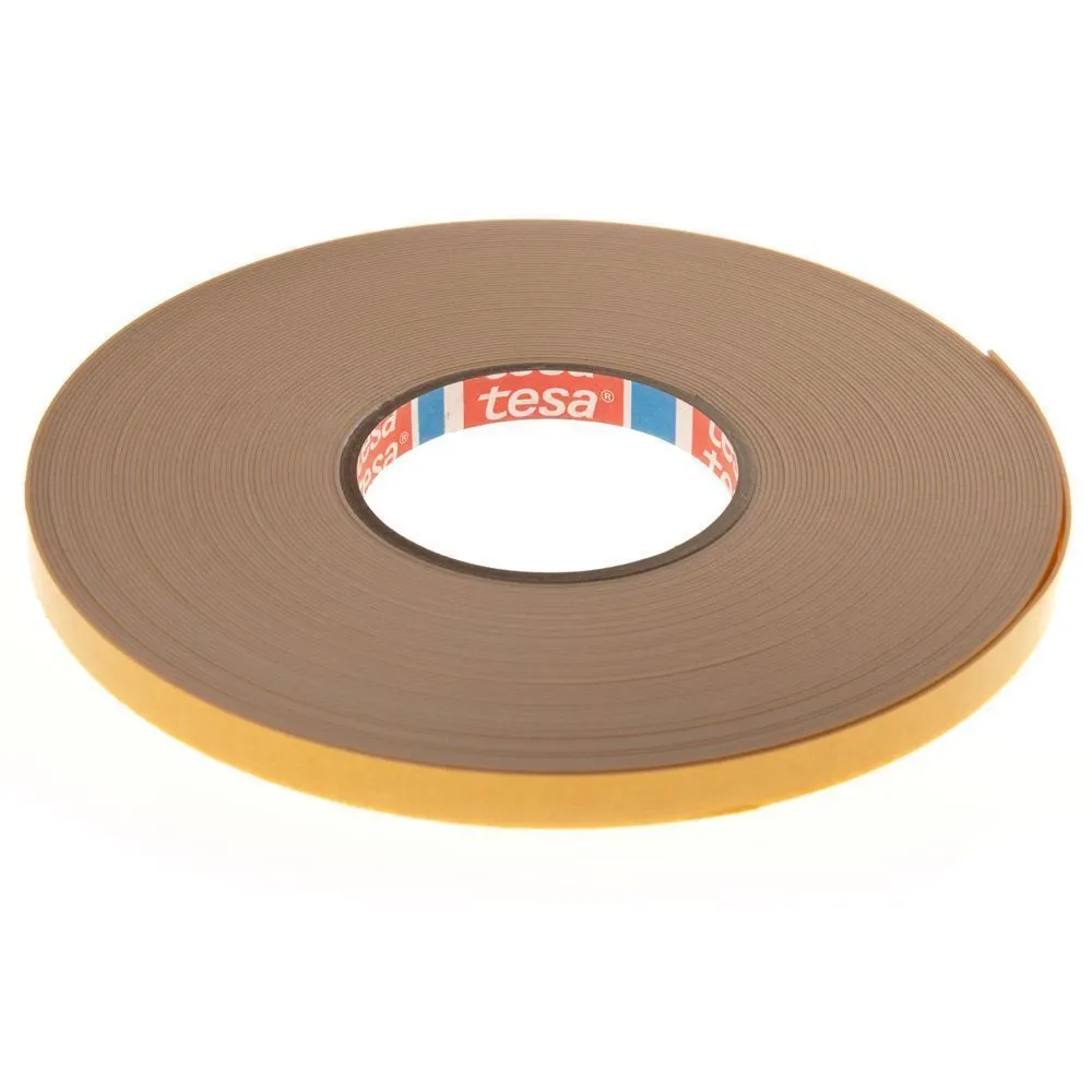 White double-sided PE foam tape Tesa 12mm wide, 25m/roll