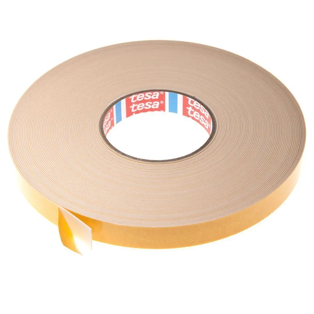 Kahepoolne teip Tesa valge PE-vahtkumm 19mm lai, rullis 25m