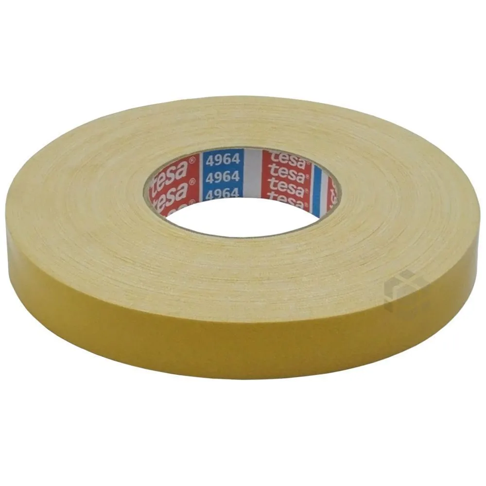Kahepoolne vaibateip Tesa valge 25mm lai, rullis 50m