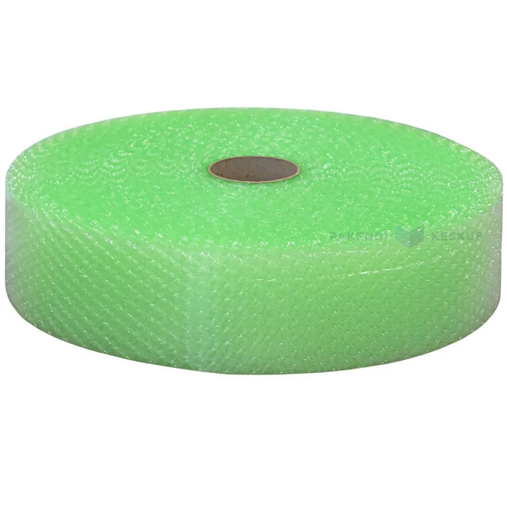 Green bubble wrap tape 100mm wide, 50m/roll
