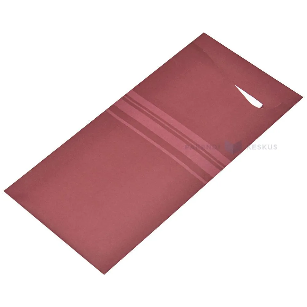Burgundy with stripe print cutlery pocket with 2-layered napkin 8,5+19cm, 100pcs/box