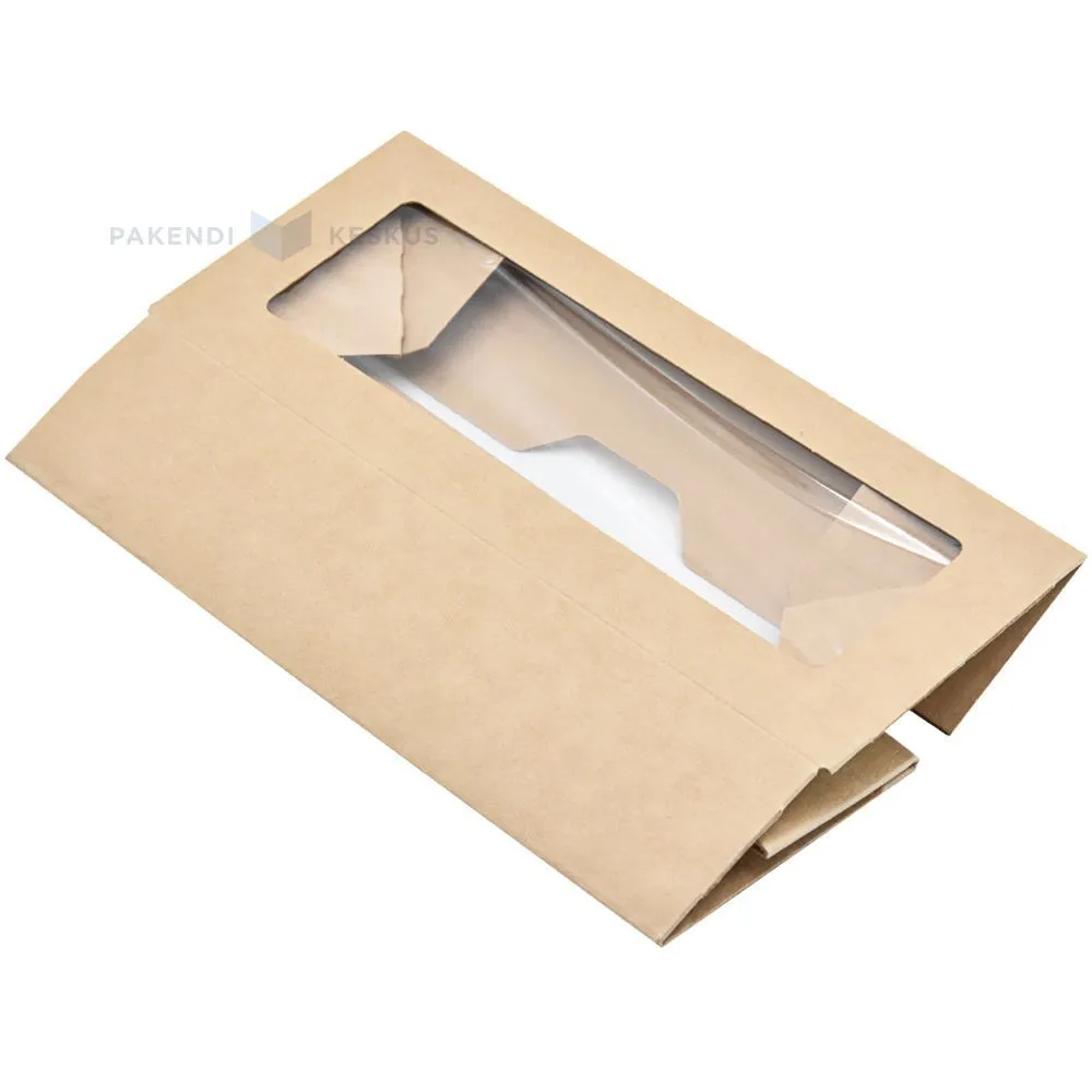Brown carton box for macarons 17x7x4cm, 25pcs/pack