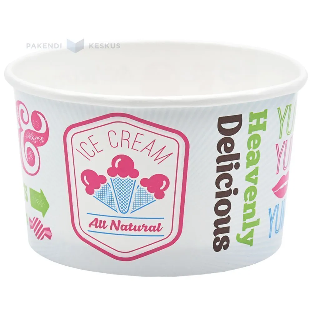 Carton food cup ''Heavenly delicious'' diam. 93mm 245ml, 25pcs/pack