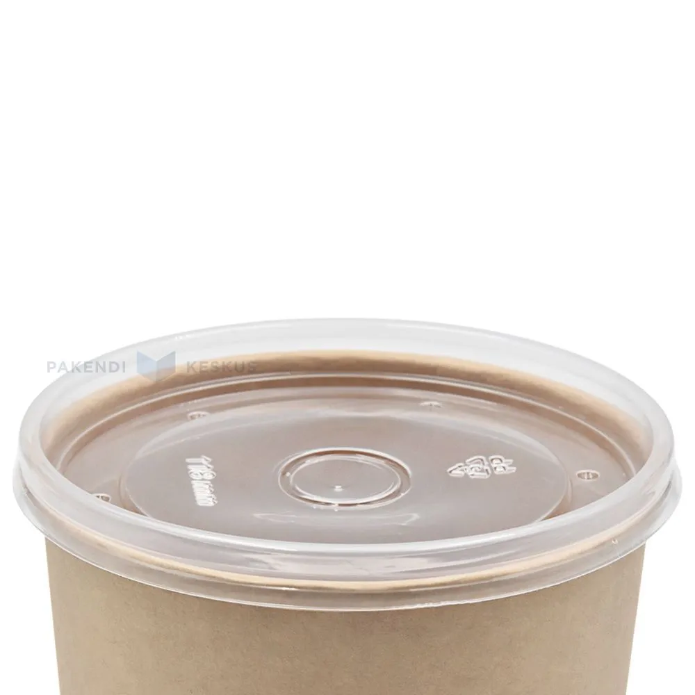 Transparent lid for 750ml food cup diam. 118mm PP, 25pcs/pack