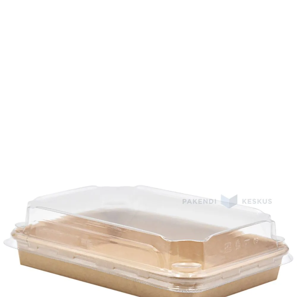 Transparent lid 19x13,3x3,2cm for carton sushi tray 18,6x13x2,4cm, 25pcs/pack