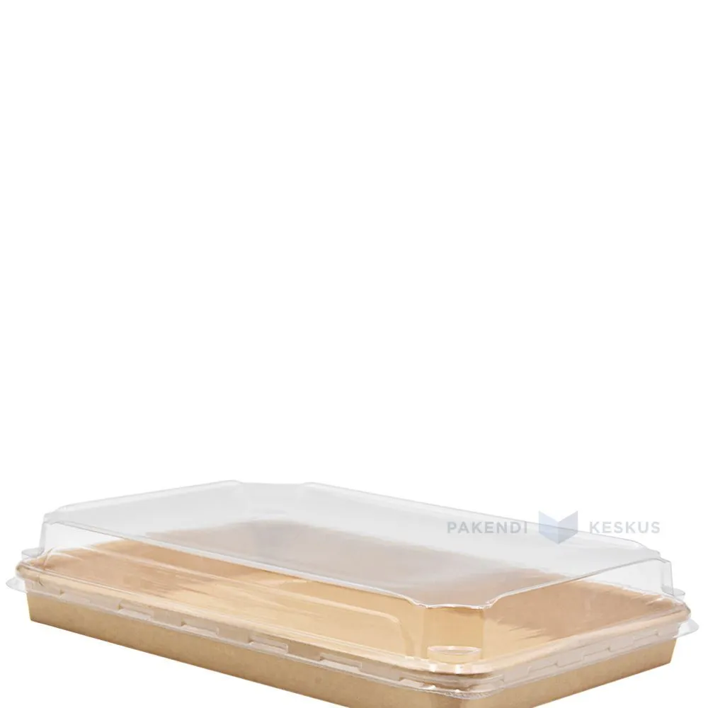 Transparent lid 26,2x18,7x3,2cm for carton sushi tray 25,8x18,4x2,4cm, 25pcs/pack