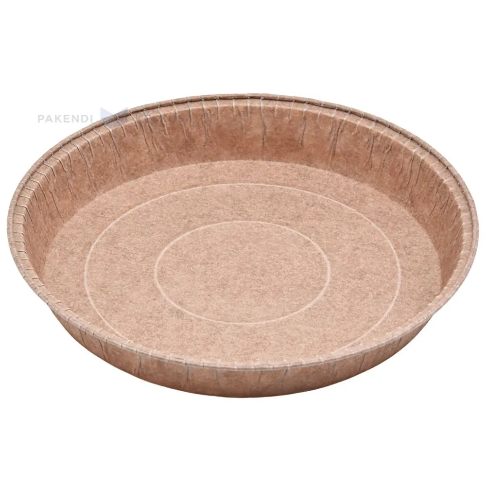 Pruun ECOS kartongist küpsetusvorm diam. 135mm kõrgus 20mm, pakis 20tk