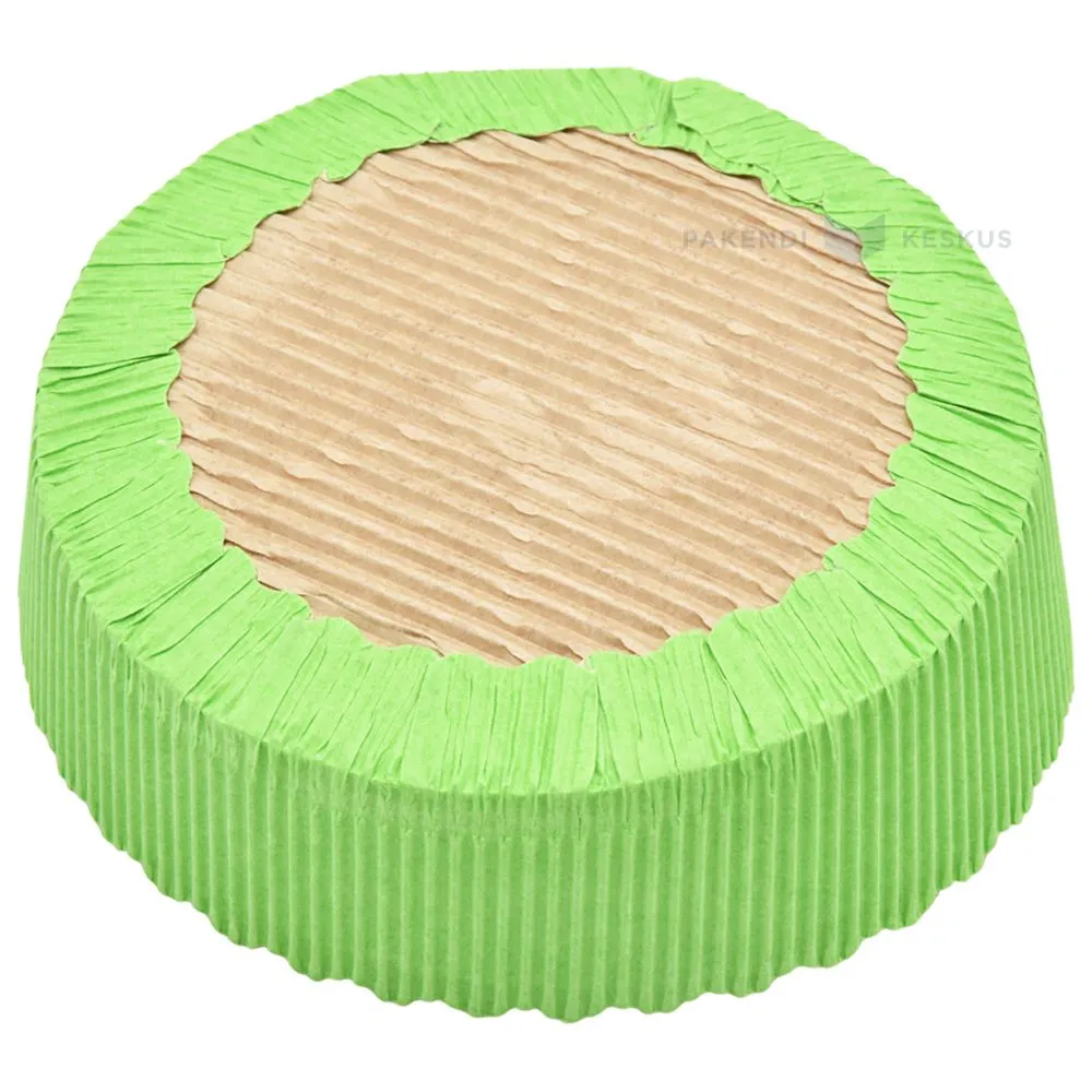 Roheline kartongist koogivorm diam. 100mm kõrgus 30mm, pakis 25tk