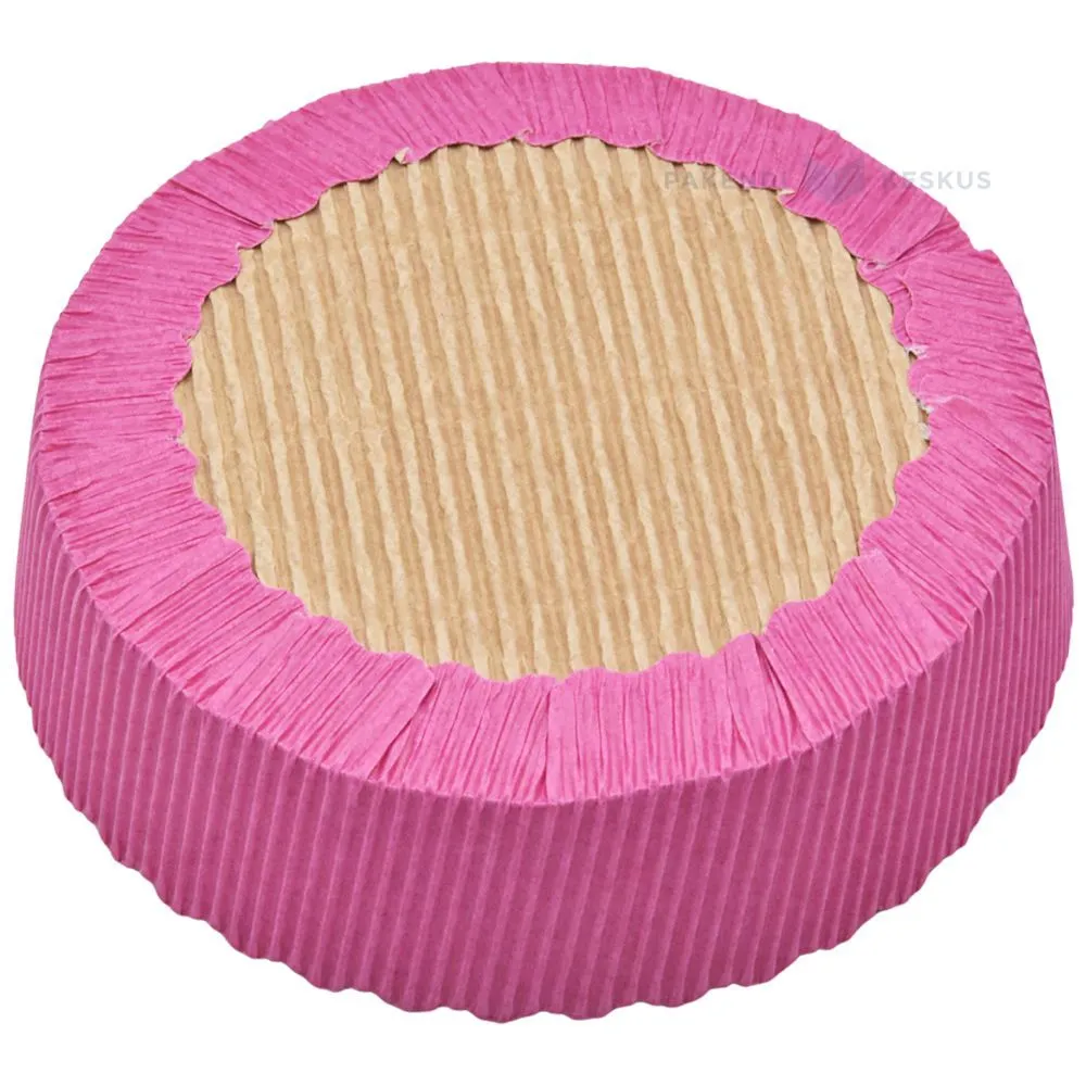 Fuxia pink carton baking mold diam. 100mm height 30mm, 25pcs/pack