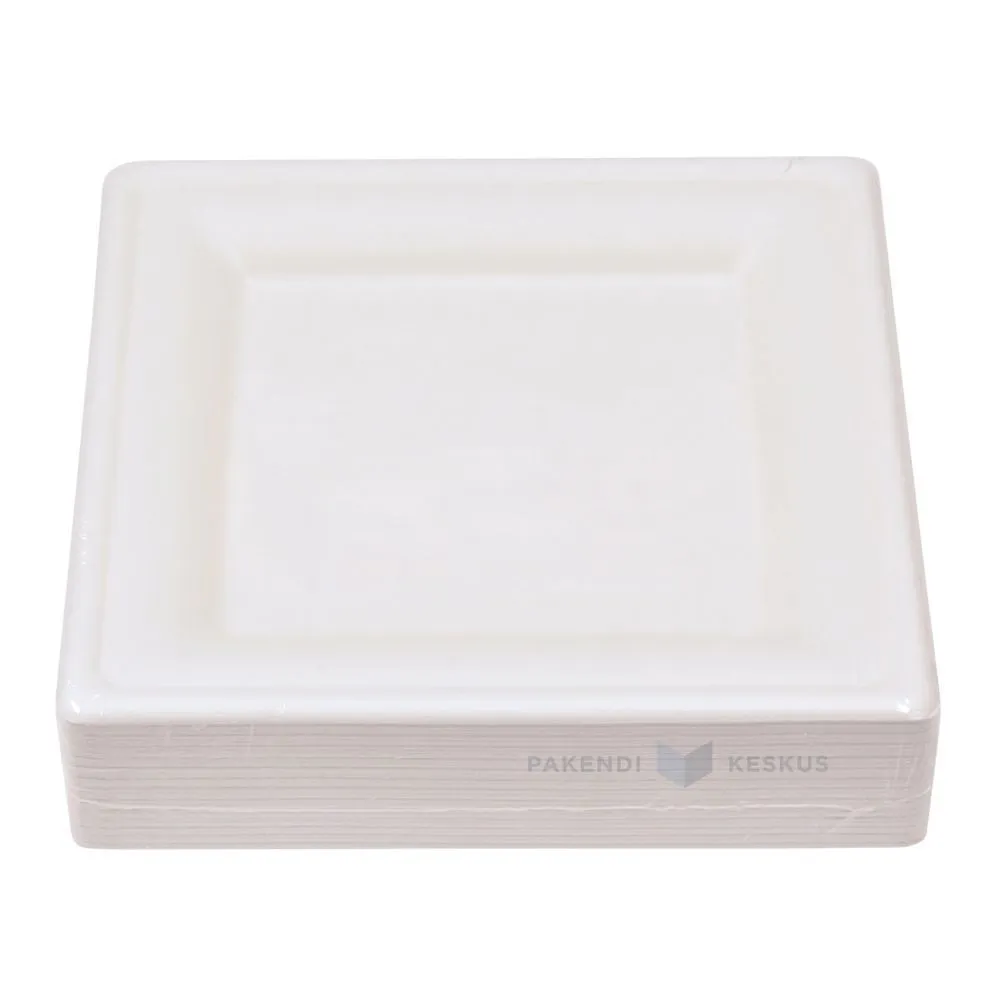 Square plate 100% biodegradable/compostable 16x16cm, 50pcs/pack