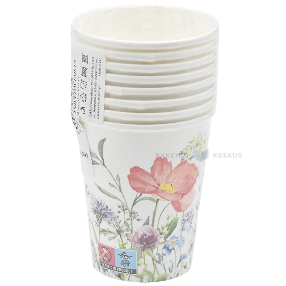 Pappkohvitops ''Moonipõld'' 250ml, pakis 8tk