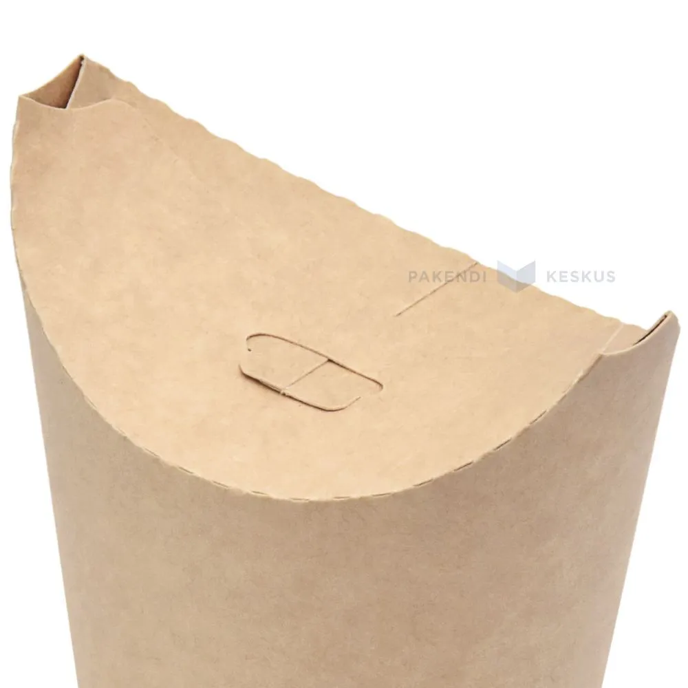 Brown carton food cup with butterfly lid 350ml, 50pcs/pack