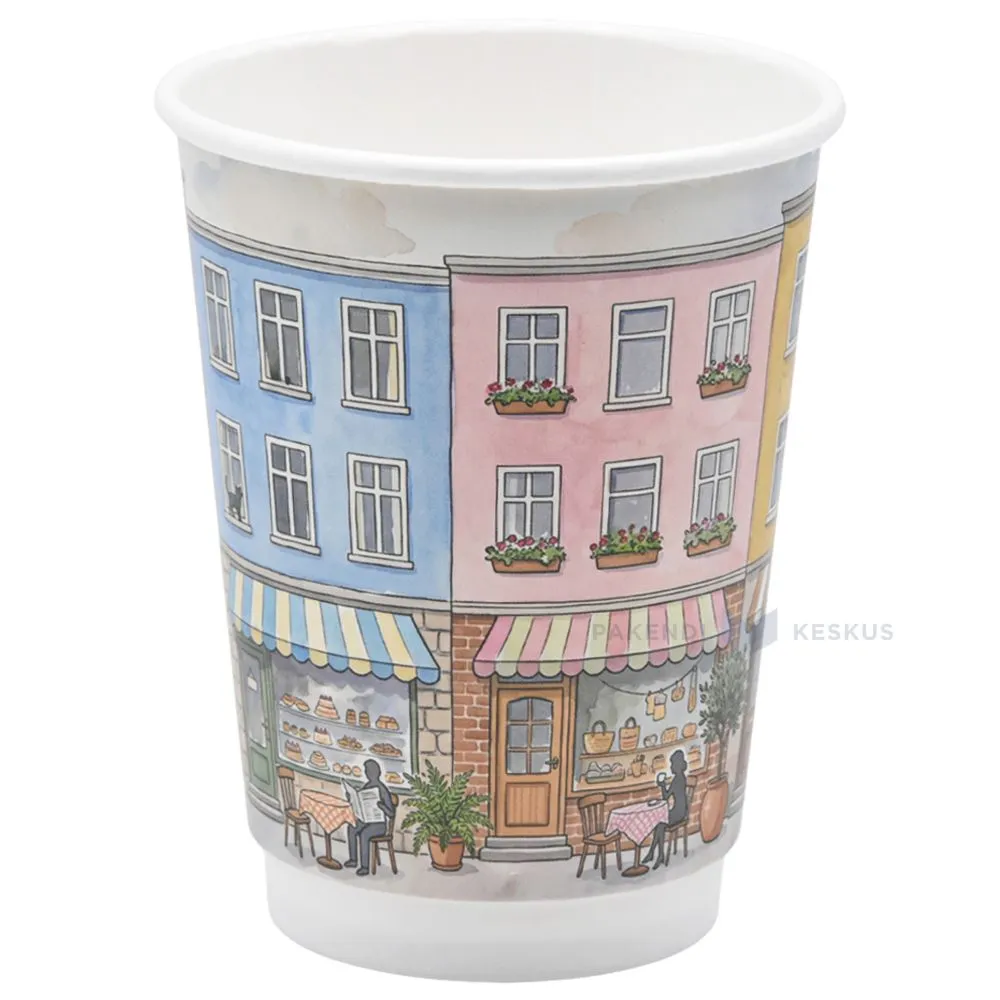Paper cup ''Street Cafe'' 350ml diam. 90mm, 25pcs/pack