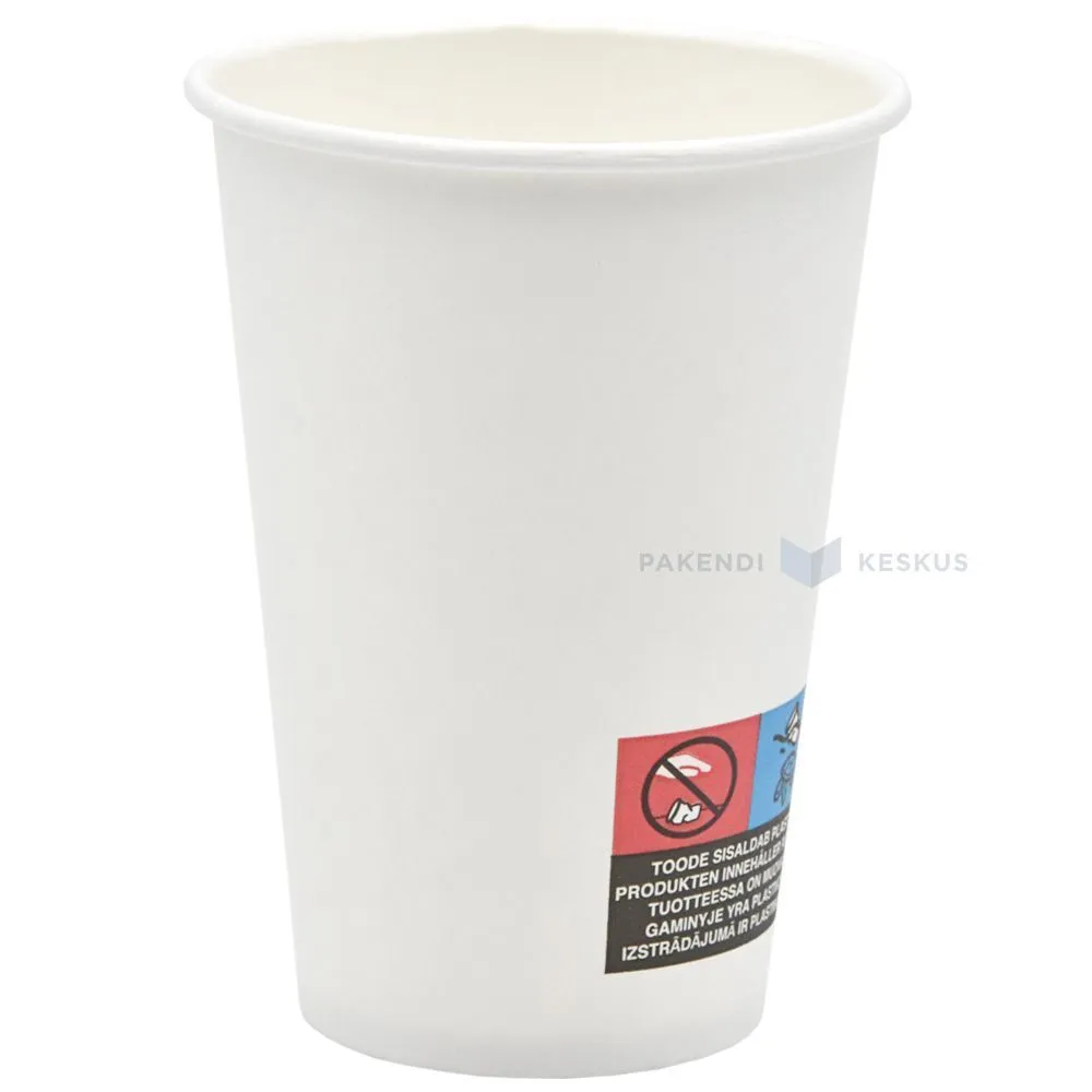Valge papist joogitops 180ml diam. 70mm, pakis 50tk