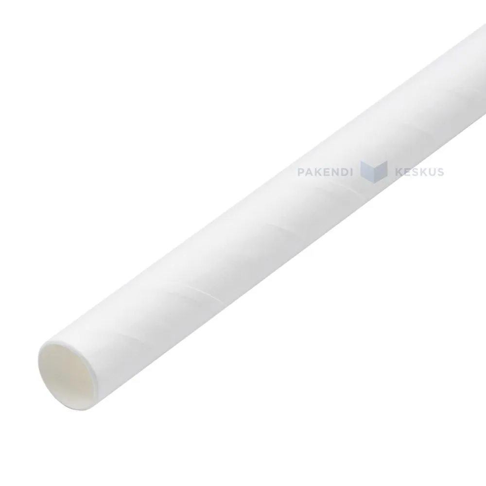 White paper drinking straw 1,2x20cm unflexible, 200pcs/pack