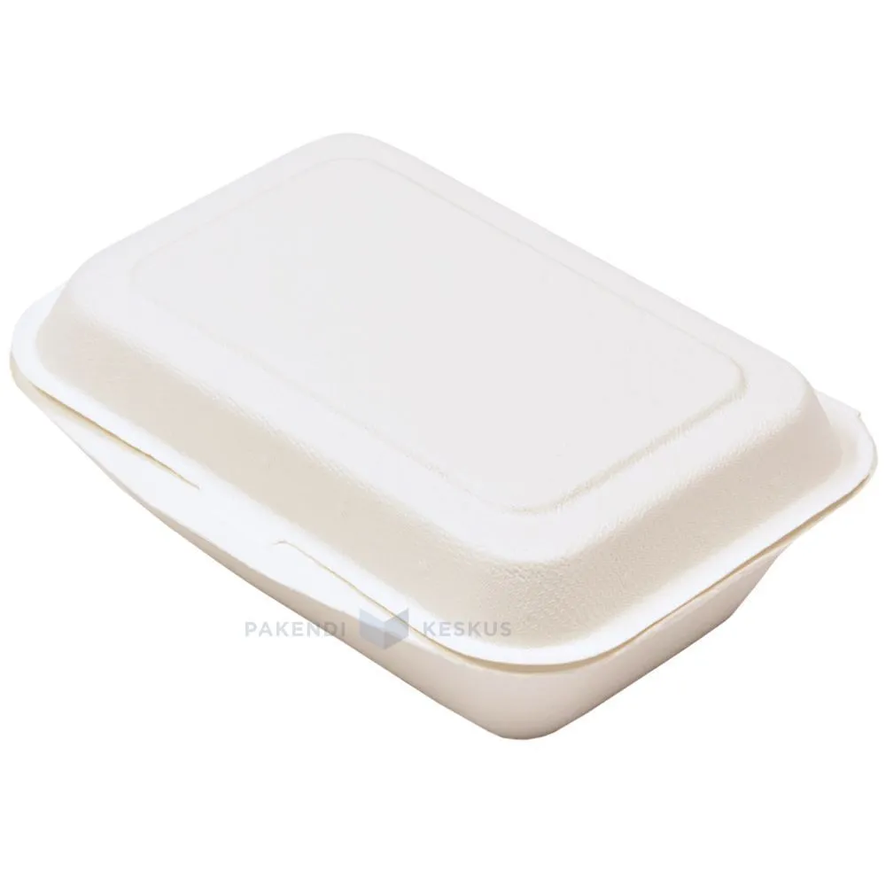 100% biolagunev/komposteeritav 1-osaline söögikarp kaanega 191x136x103mm, pakis 50tk