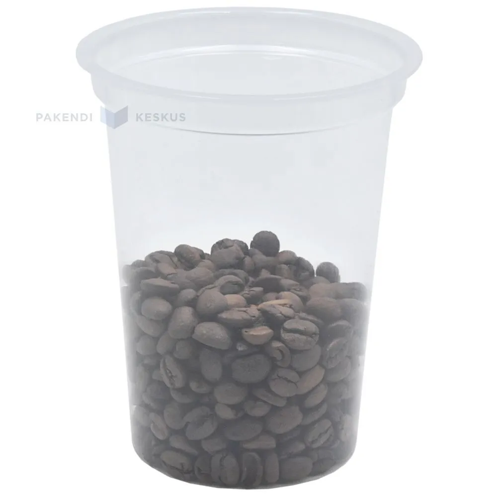 Läbipaistev toidutops ilma kaaneta PP 400ml diam. 95mm, pakis 50tk
