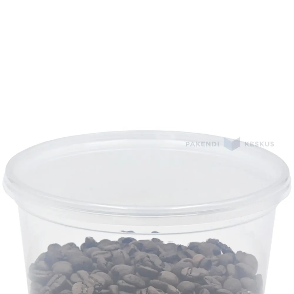 Läbipaistev kaas 350ml ja 500ml toidutopsile PP diam. 125mm, pakis 50tk