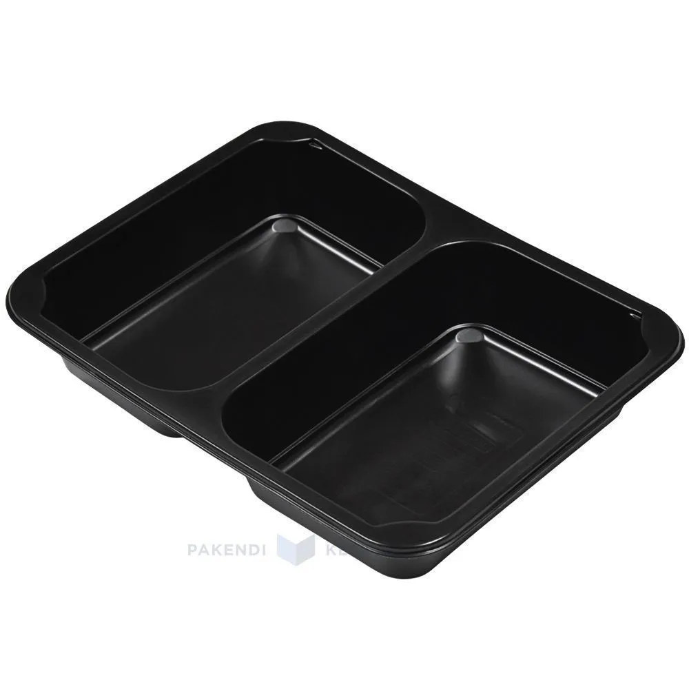 Must 2-osaline toidualus 227x178x40mm